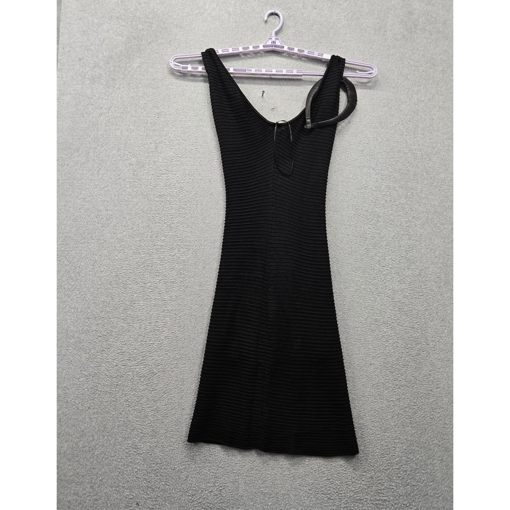 Ralph Lauren Black Label Women Dress S Black Midi Bodycon Sleeveless Knit